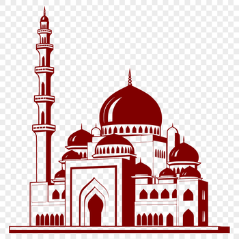 A 2D vector illustration of a mosque architecture, suitable for various digital applications.