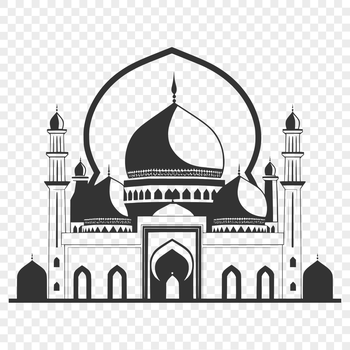 Islamic place of worship building design in vector format