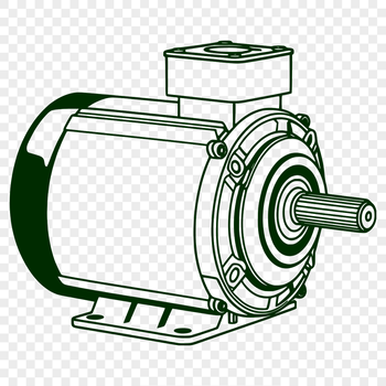 Illustration of a high-tech electric motor with sleek design, suitable for vector art projects.
