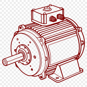 A detailed illustration of a modern electric motor, suitable for vector art projects in various formats like SVG or PDF.