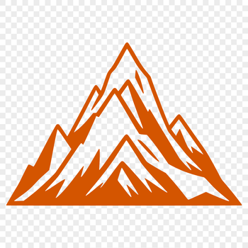 A digital illustration of a mountain, suitable for cutting with a Cricut or laser cutter.