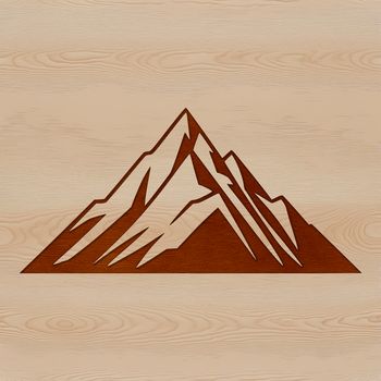 A detailed vector illustration of a mountain landscape with hills and peaks.