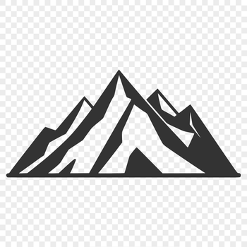 A digital illustration of a mountain landscape created using vector art software.