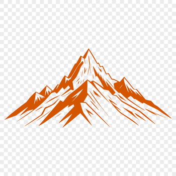 A stylized 3D illustration of a mountain landscape, suitable for vector design and commercial use.