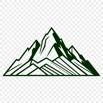 A digital illustration of a mountain landscape in a vector format.