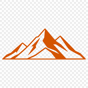 A simple vector illustration of a mountain landscape with rolling hills and peaks.