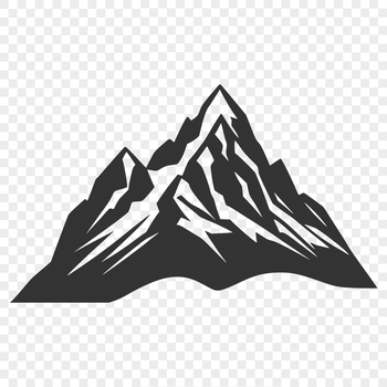 A digital representation of a mountain shape suitable for cutting or laser engraving projects.