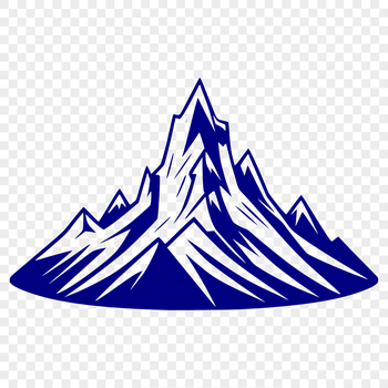 A detailed, scalable illustration of a mountain range in vector format.