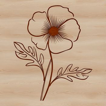 A colorful illustration of a blooming wild flower in full detail.