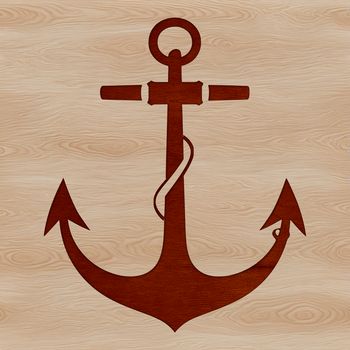 Nautical anchor illustration in a simple vector design