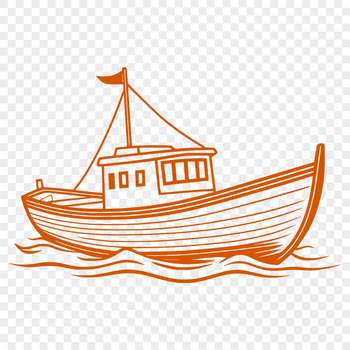 A detailed SVG illustration of a boat with various design elements.
