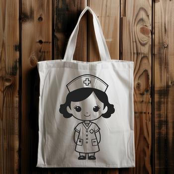 Female nurse in full body attire, suitable for vector design and clip art applications.