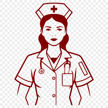 Female nurse professional illustrated in vector format as a digital clip art.