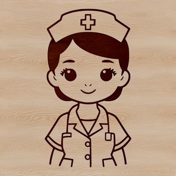 Female healthcare professional in nurse uniform, vector illustration suitable for digital and print media.