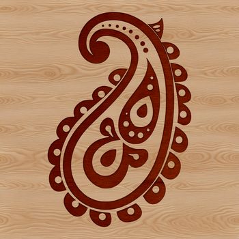 A stylized ornate paisley shape suitable for vector art design.