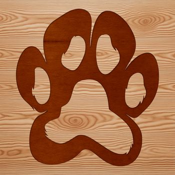 A set of interlocking animal paw prints in various sizes, suitable for use as clip art or template.