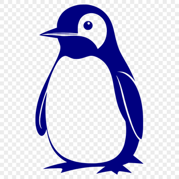 A stylized illustration of a penguin bird in vector format.