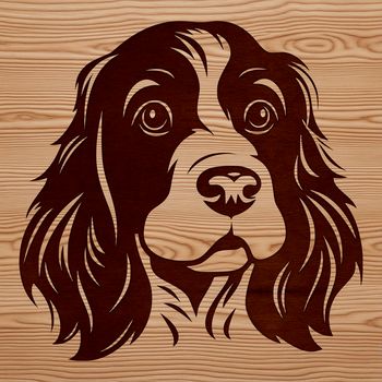 A illustration of a friendly-looking Cocker Spaniel with a fluffy head.