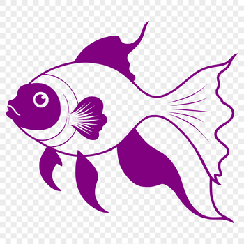 Illustration of a goldfish in a simple, vector design suitable for various cutting machines and digital applications.