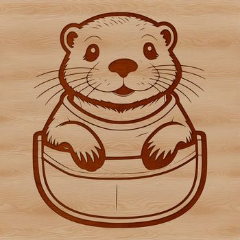 A close-up illustration of a wild otter's face with distinctive markings.