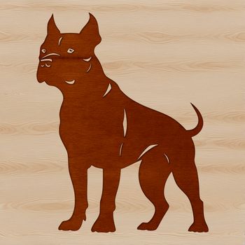 A high-quality vector image of a standing Pitbull breed dog.