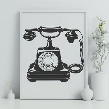 Vector illustration of a classic telephone with sleek design.