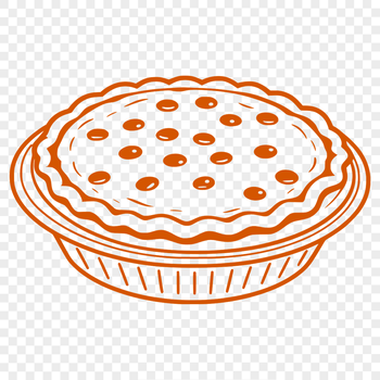 A classic dessert-style pie with a golden crust and filling, represented as a vector graphic.