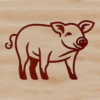 A standing farm animal, specifically a pig, illustrated in a vector format.