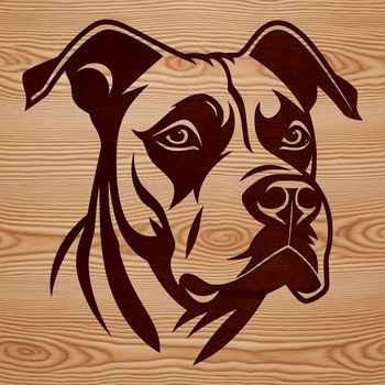 A detailed illustration of a pitbull's head from various angles, suitable for clip art design.