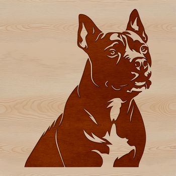 A detailed illustration of a Pitbull breed, suitable for vector graphics and cutting machine designs.