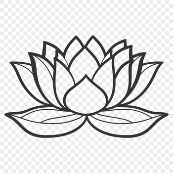 A stylized illustration of a lotus flower with multiple petals, suitable for vector art design projects.