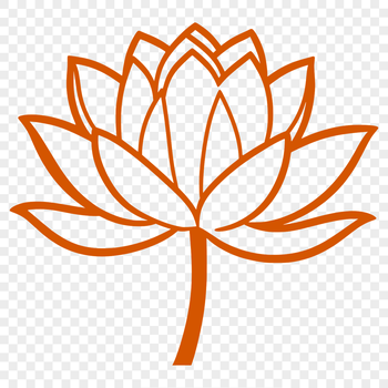 A stylized illustration of a lotus flower, a symbol with significant religious connotations in various cultures.