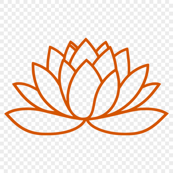 An illustration of the lotus flower, a symbol often used in Eastern religions, rendered as vector art.