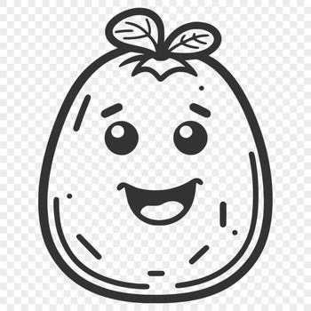 An illustrative representation of a potato, ideal for use in designs and templates requiring vector art.