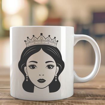 Female princess character in vector format, suitable for digital use.