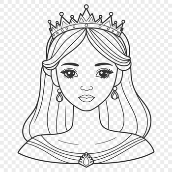 An SVG graphic representation of a girl dressed as a princess.
