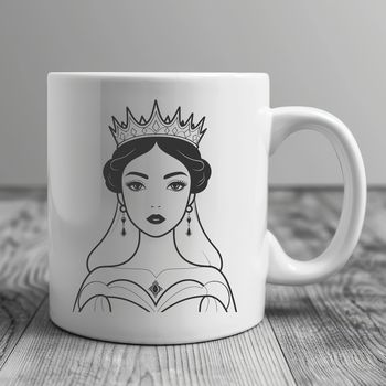 A young female princess illustration created in vector format for use as clip art.