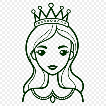 A royalty-inspired princess illustration in vector format.