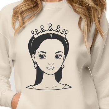 A young female princess with a kind expression, suitable for clip art and vector design projects.