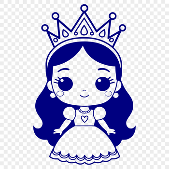 A young female princess in a traditional royal attire, depicted as a vector illustration.