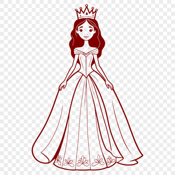 A young female royalty character illustration in vector format.