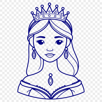 A royalty-themed vector illustration featuring a female princess.