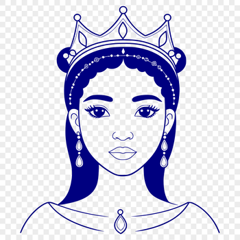 A young female princess in a royal gown, suitable for various digital designs.