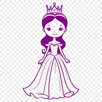 A young female character in a royal setting, designed as a vector graphic.