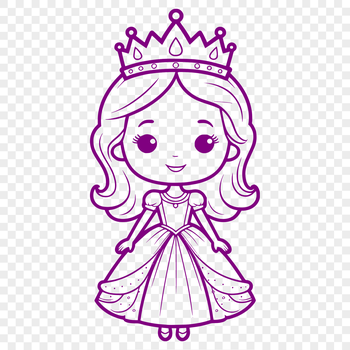 A royalty-inspired female character in a medieval setting, created as a vector design.