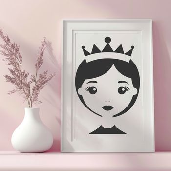 A royalty-inspired princess illustration designed as vector art.