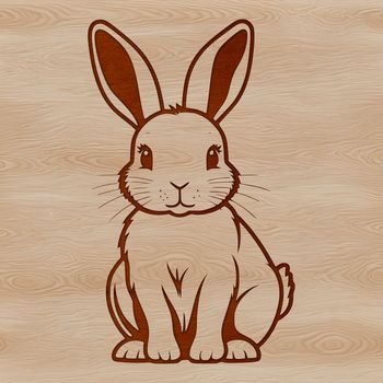 A cartoon rabbit sitting on its haunches, ideal for various design applications.