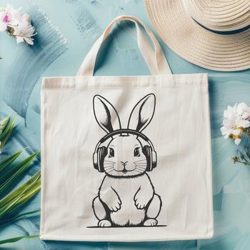 A full-body cartoon rabbit design rendered as a scalable vector graphic.