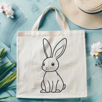 A vector graphic representation of a full-body rabbit figurine.