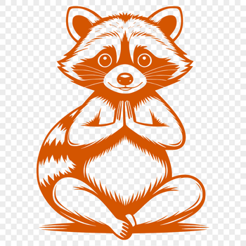 An SVG graphic featuring a raccoon in a detailed design.